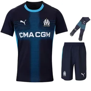 Kit infantil de visita del Olympique de Marseille 2025/26 - Azul