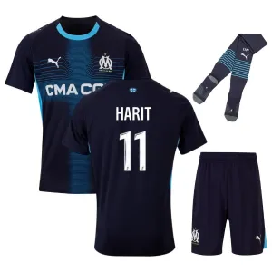 Set de camiseta infantil de HARIT del Olympique Marseille 2025/26 fuera de casa - Azul