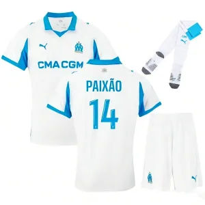 OM PAIXAO Ensemble de maillot domicile pour enfants 2025/26 - Blanc