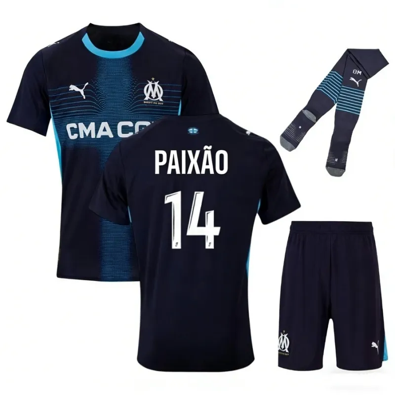 Marsella PAIXAO Conjunto de camiseta de visita para niños 2025/26 - Negra