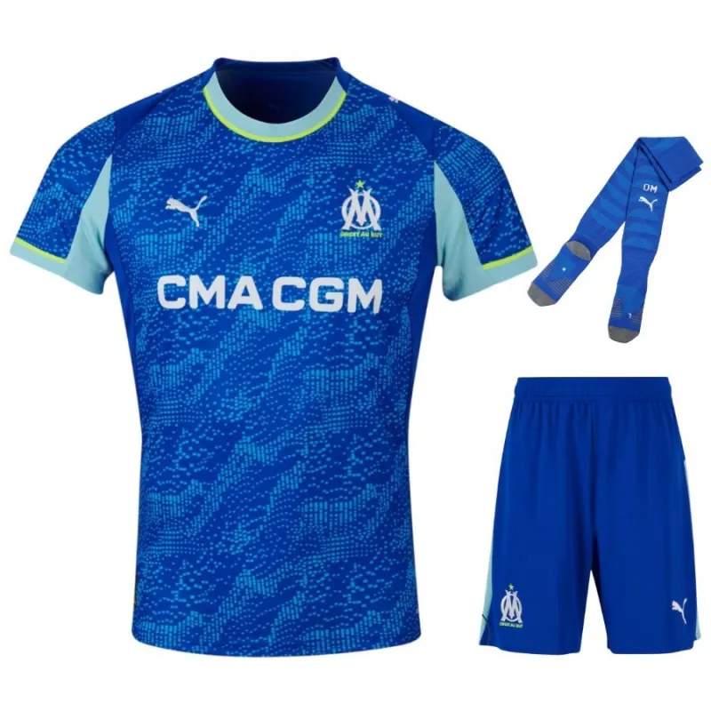 Marsella 2025/26 Tercera Camiseta Infantil con Pantalones - Azul
