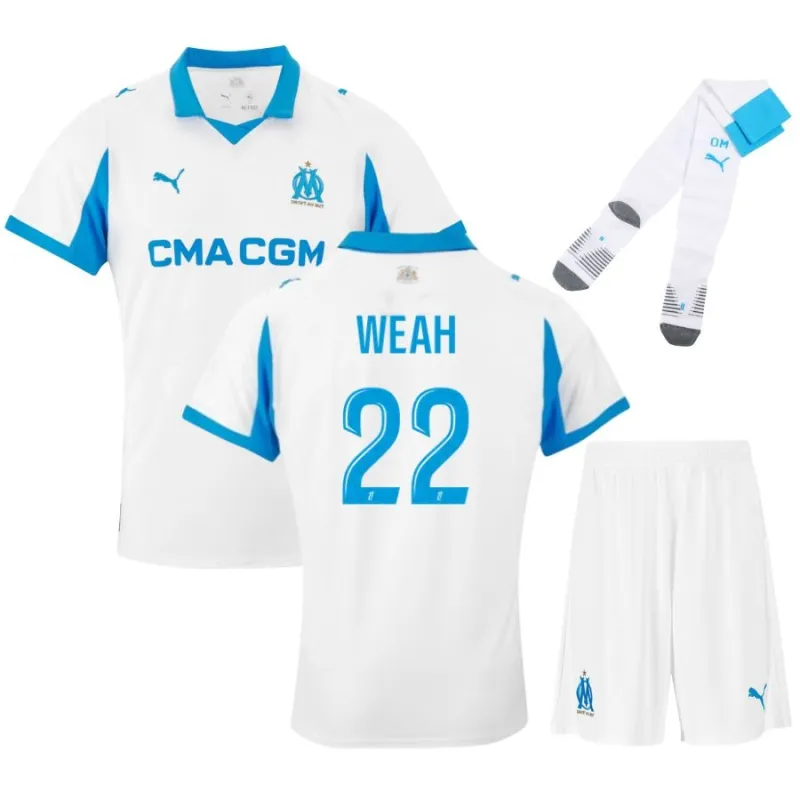 Marsella WEAH Conjunto de camiseta de local para niños 2025/26 - Blanca