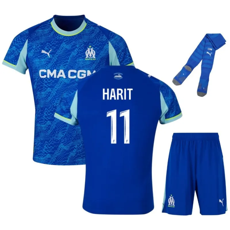 Marseille HARIT 2025/26 Third Kids’ Kit - Blue