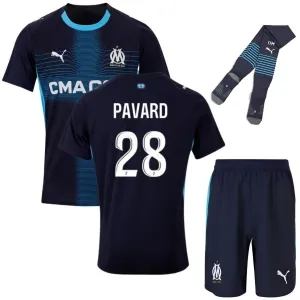 Marseille PAVARD 2025/26 Maillot Extérieur Enfant - Noir