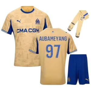 Marseille Aubameyang 2025/26 Ensemble maillot quatrième kit enfant