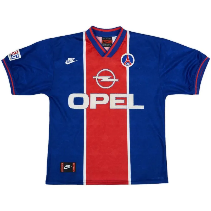 Paris Saint-Germain 1995/96 Camiseta retro local - Azul/Roja