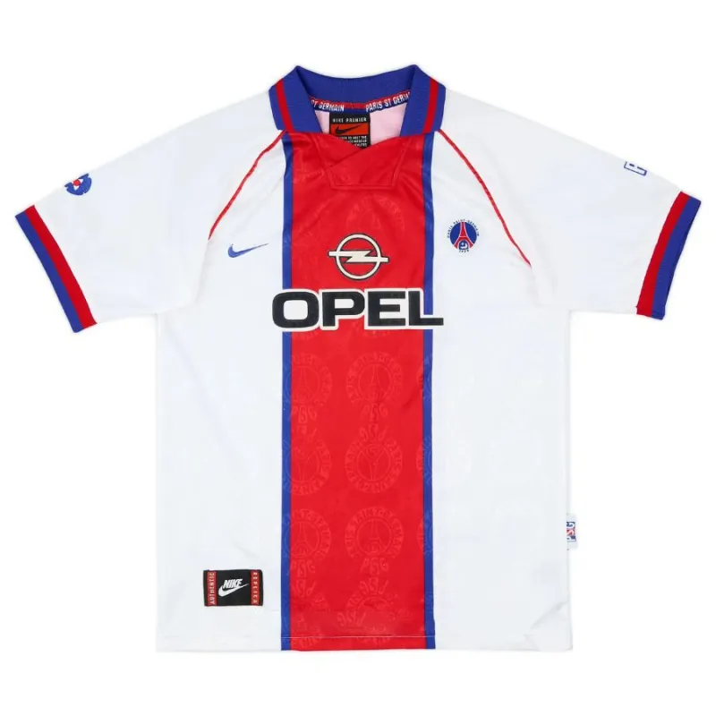 Paris Saint-Germain 1996/97 Camiseta retro visitante - Blanca/Roja