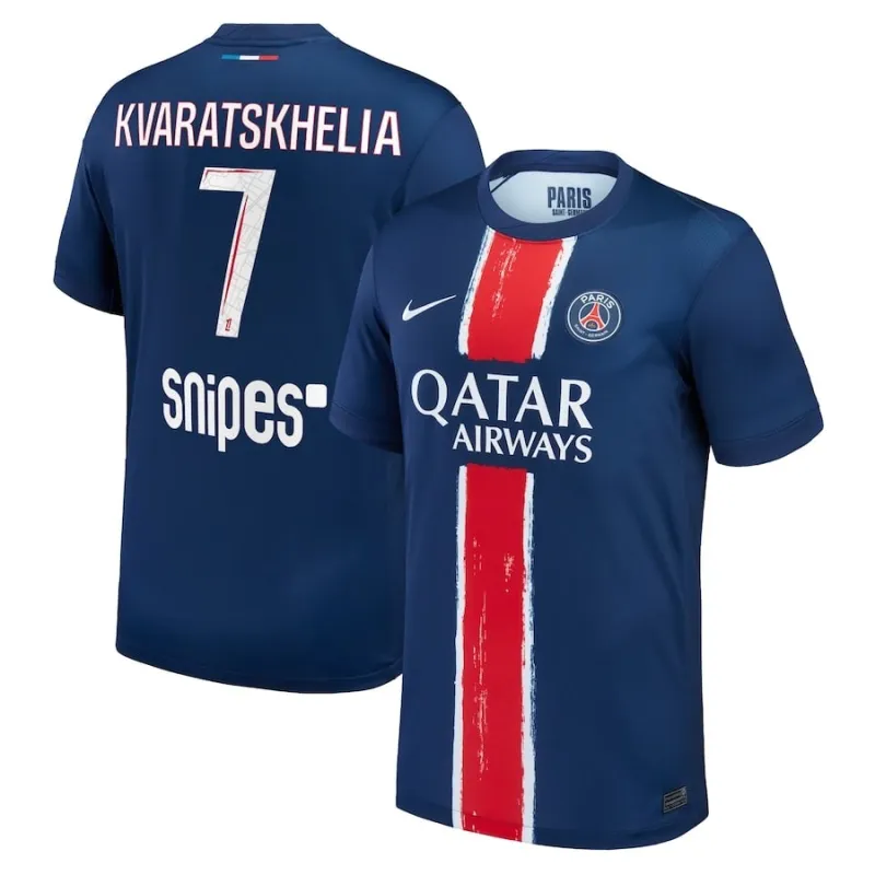 Maillot domicile de Paris Saint-Germain 2024/25 du joueur Khvicha Kvaratskhelia - Bleu/Rouge