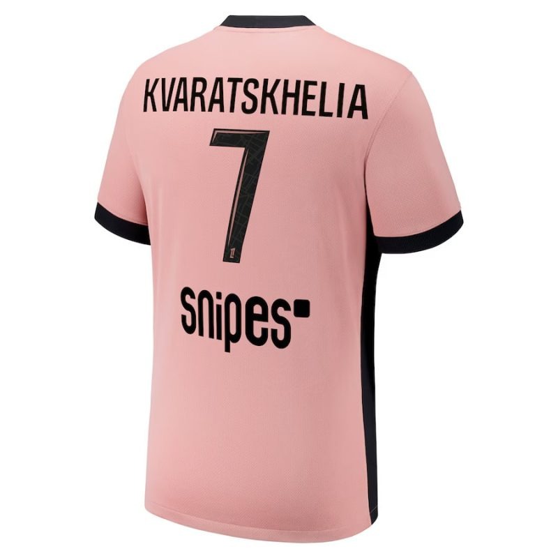 Camisa tercera de Paris Saint - Germain 2024/25 que viste Khvicha Kvaratskhelia - Rosa​