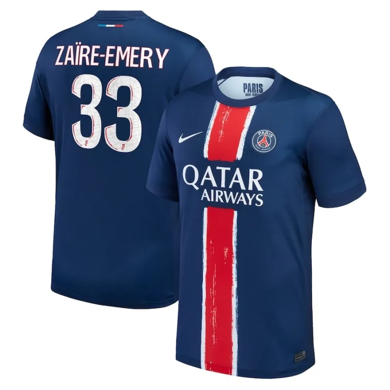 Zacharie Emery's Paris Saint-Germain 2024/25 Home Kit - Blue/Red