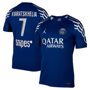 Camisa cuarta de Paris Saint - Germain 2024/25 que viste Khvicha Kvaratskhelia - Azul​