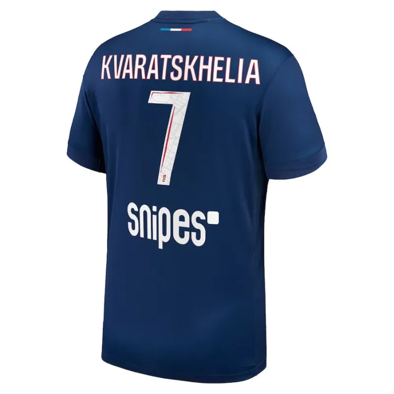 Set del kit de casa 2024/25 para niños de Paris Saint - Germain que viste Khvicha Kvaratskhelia - Azul​