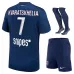 Set del kit de casa 2024/25 para niños de Paris Saint - Germain que viste Khvicha Kvaratskhelia - Azul​