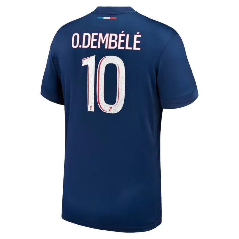 Set del kit de casa 2024/25 para niños de Paris Saint - Germain que viste Ousmane Dembélé - Azul