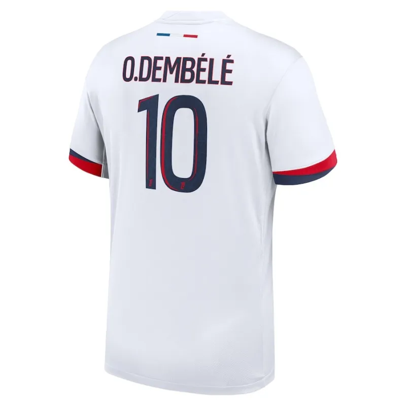 Set della kit fuori casa 2024/25 per bambini di Paris Saint - Germain indossato da Ousmane Dembélé - Bianco