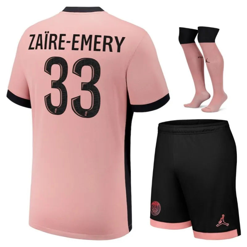 Warren Zaire - Emery's Paris Saint - Germain Kids' 2024/25 Third Kit Set - Pink