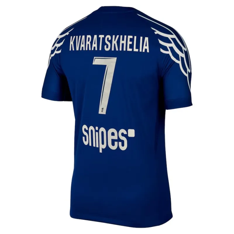Paris Saint - Germain 2024/25 Vierter Kinderstrikot - Set - Blau von Khvicha Kvaratskhelia