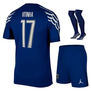 Vitinha's Paris Saint - Germain Kids' 2024/25 Fourth Kit Set - Blue