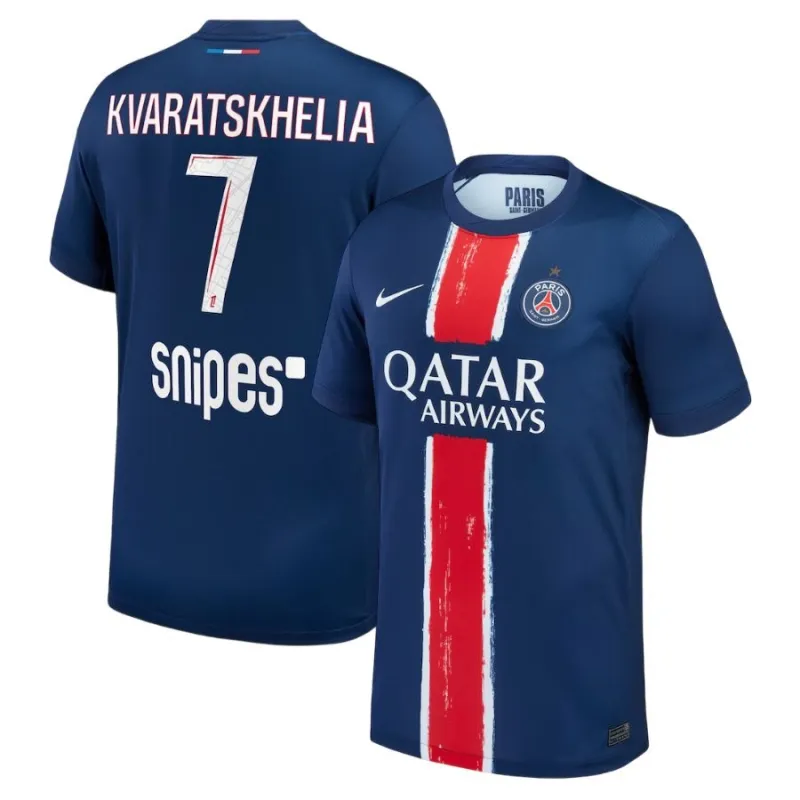 Paris Saint-Germain KVARATSKHELIA 2024/25 Maglia di casa con una stella- Blu