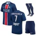 Paris Saint - Germain KVARATSKHELIA 2024/25 Camiseta - traje infantil de casa con una estrella- Azul
