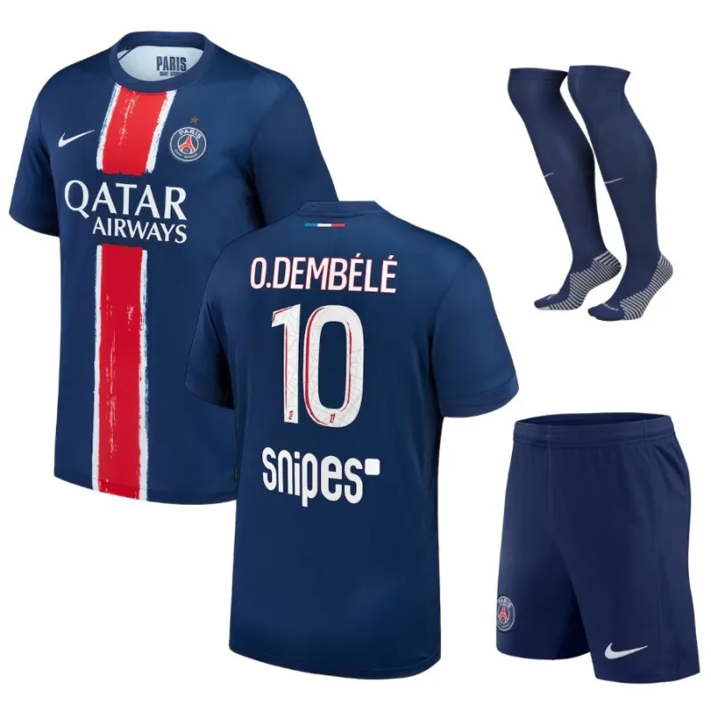Paris Saint - Germain O.DEMBÉLÉ 2024/25 Camiseta - traje infantil de casa con una estrella- Azul