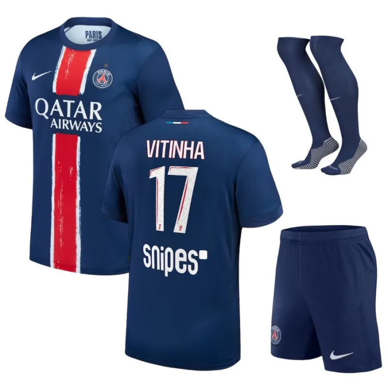Paris Saint - Germain VITINHA 2024/25 Camiseta - traje infantil de casa con una estrella- Azul