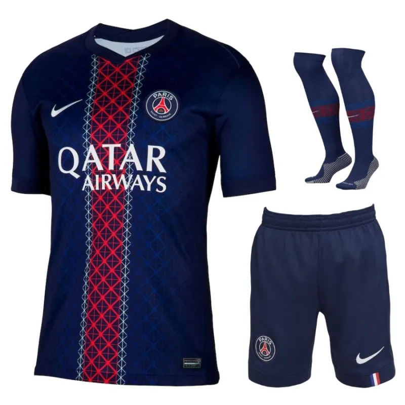 Paris Saint-Germain Enfants 2025/26 Kit domicile - Bleu/Rouge