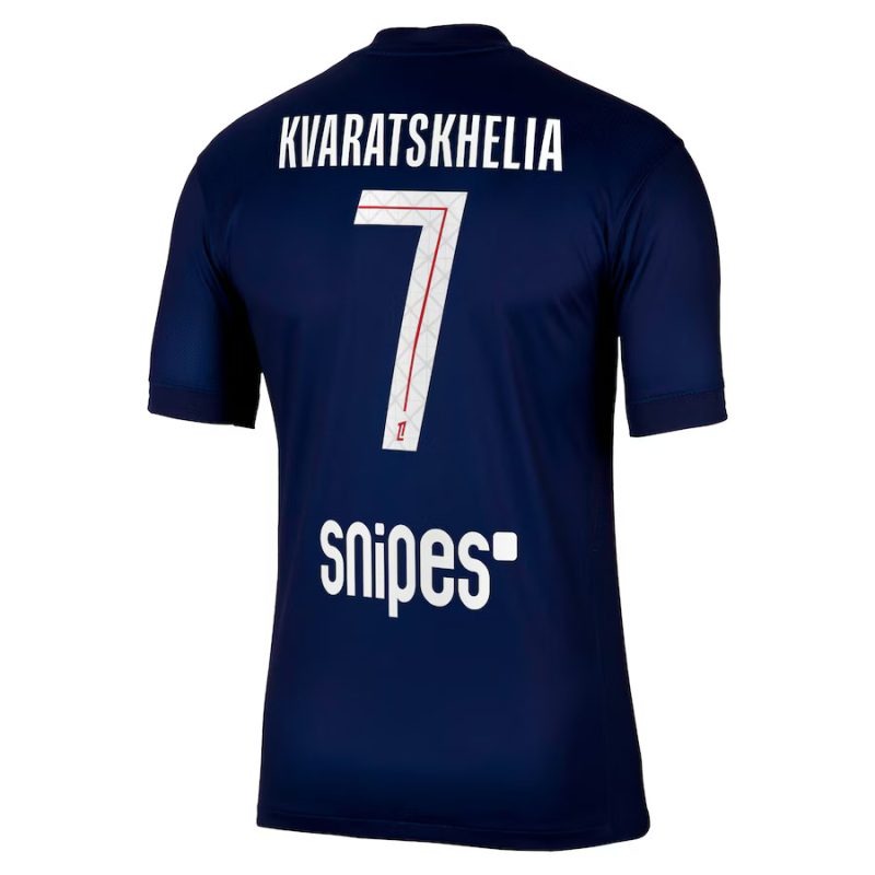 Paris Saint-Germain KVARATSKHELIA Niños 2025/26 Kit de casa - Azul/Rojo