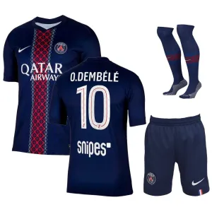 Paris Saint-Germain O.DEMBÉLÉ Kids' 2025/26 Home Kit - Blue/Red