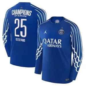 PSG 2025/26 UCL  Cuarta Camiseta Manga Larga Azul