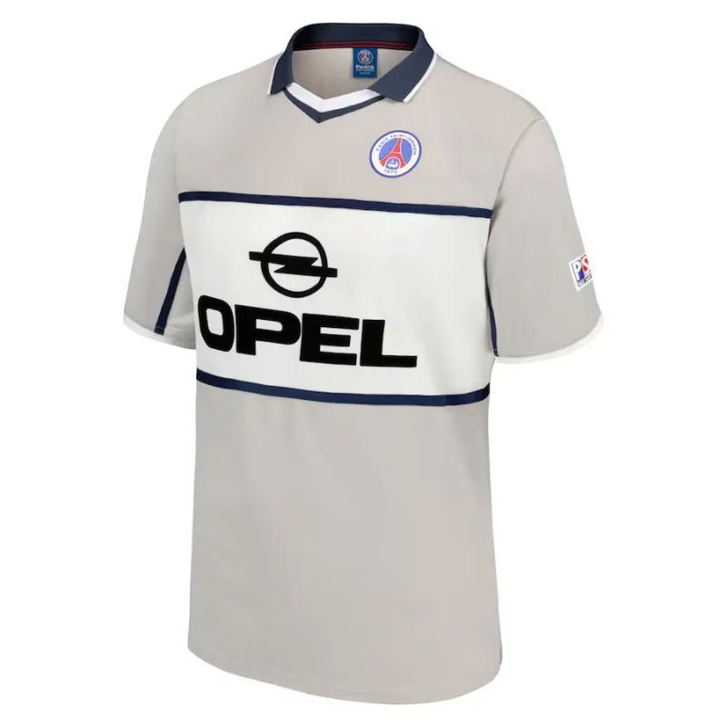 Paris Saint-Germain 2001/02 Camiseta de visita retro tradicional - Gris