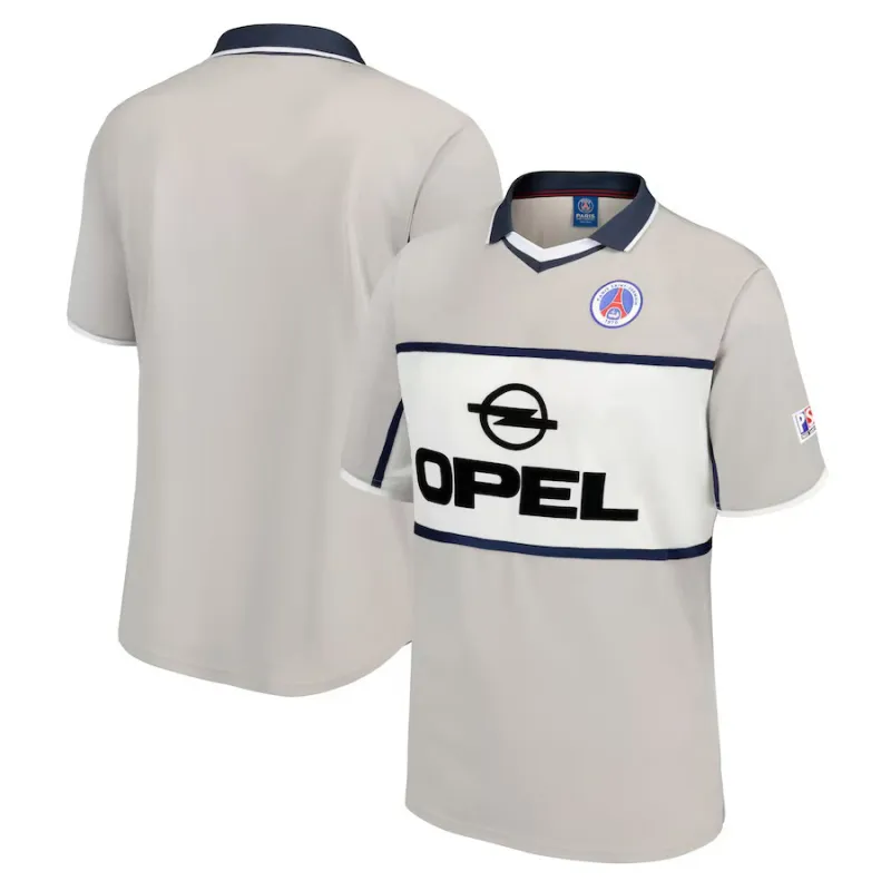 Paris Saint-Germain 2001/02 Camiseta de visita retro tradicional - Gris
