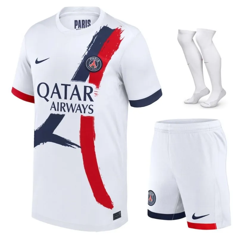 Paris Saint-Germain 2025/26 Away Kids Kit - White