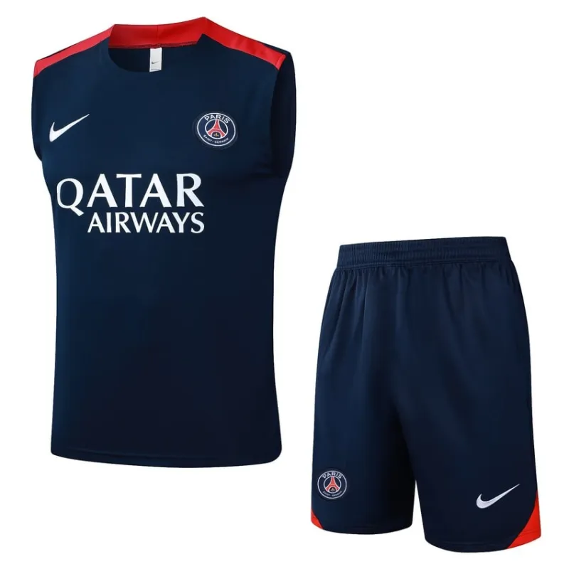 Completo Pantaloncini e Canotta Paris Saint-Germain 2025/26 - Blu/Rosso