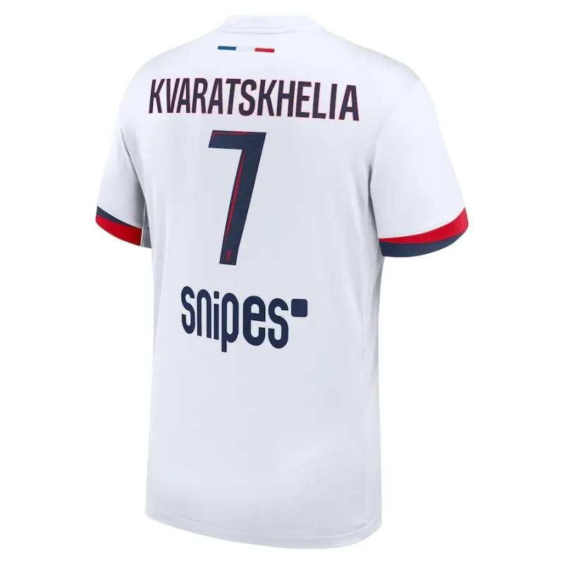 Paris Saint-Germain KVARATSKHELIA 2025/26 Maillot extérieur enfant - Blanc