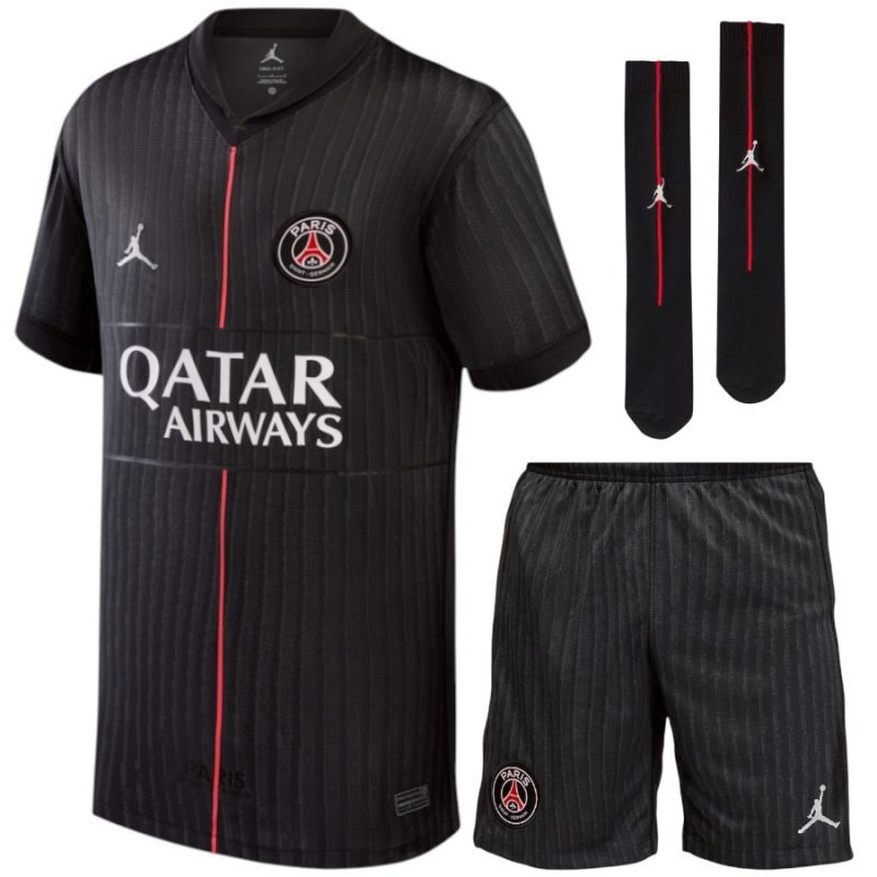 Paris Saint-Germain 2025/26 Conjunto infantil cuarto - Negro