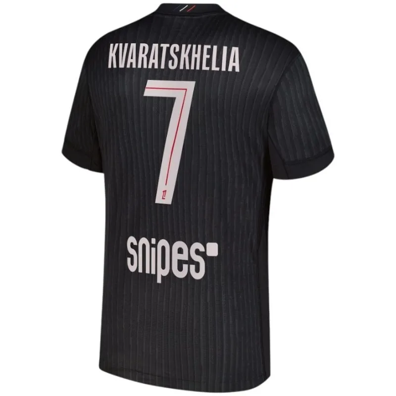 Paris Saint-Germain KVARATSKHELIA 2025/26 Viertes Kinder-Set - Schwarz
