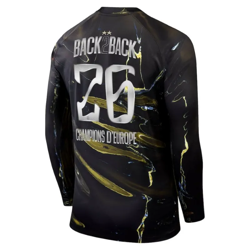 PSG 2025/26 Jordan Night 2 Stars Long Sleeve Jersey European Champion