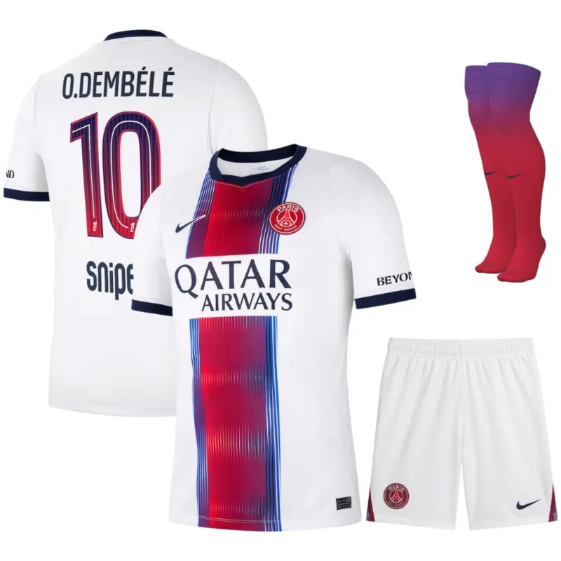 Camiseta Conjunto Infantil Visitante PSG 2026/27 O.DEMBELE