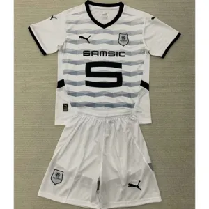 Camiseta y pantalones cortos para niños de Rennes 2024/25 De visita - Blanco