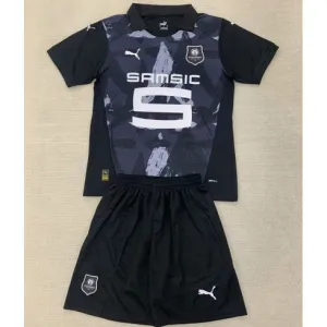 Tercera camiseta y pantalones cortos para niños de Rennes 2024/25 - Negro