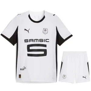 Rennes Camiseta Niño Visitante 2025/26 + Pantalón Corto - Blanco