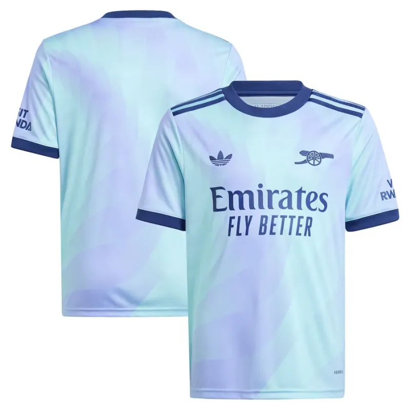 Maglia terza per bambini di Arsenal 2024/25 - Versione per tifosi (Azzurro acqua)
