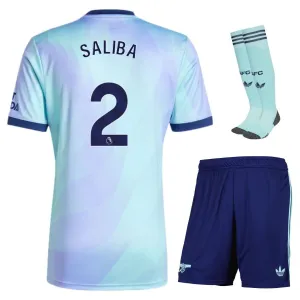 SALIBA Arsenal 2024/25 Kinder - Drittes Replikations - Trikot - Himmelblau