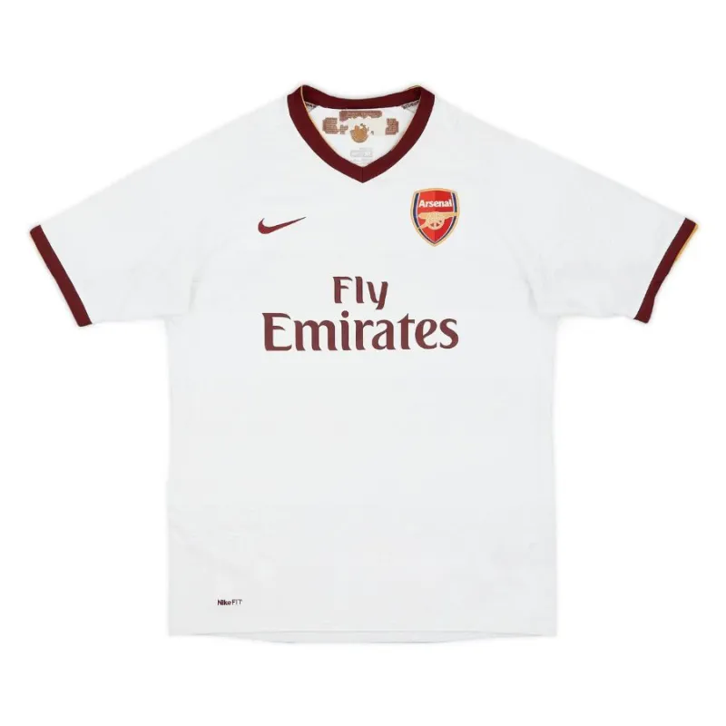 Camiseta de visita Arsenal 2007/2008 - Blanca