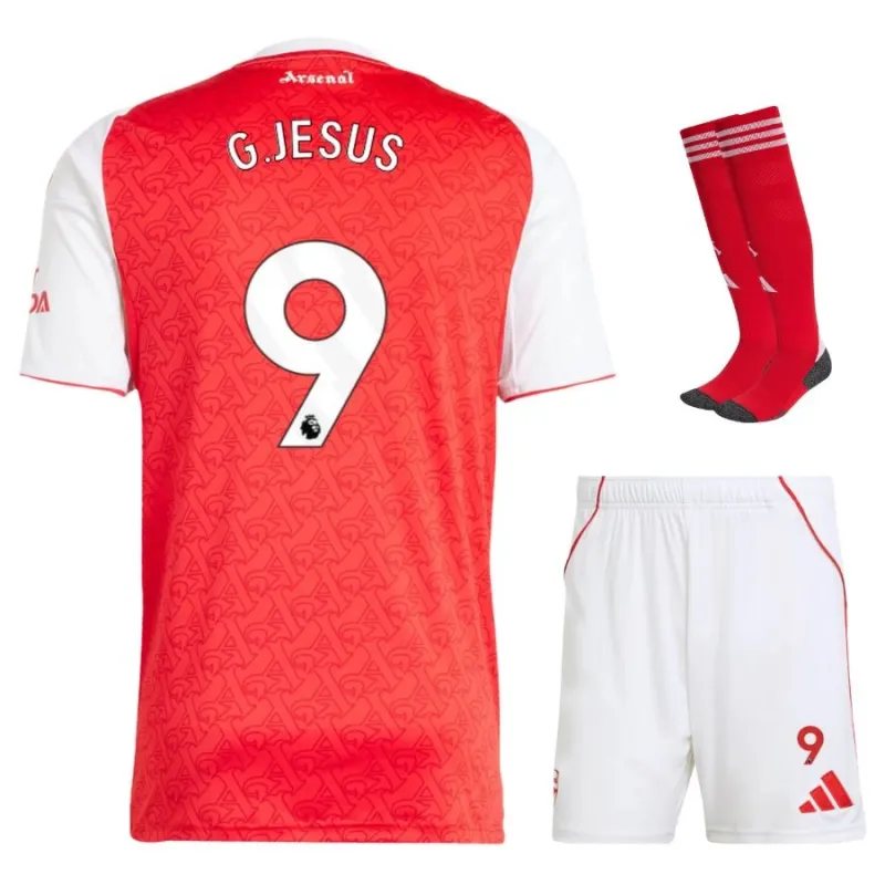 Kit infantil G JESUS de Arsenal 2025/26 local - Rojo