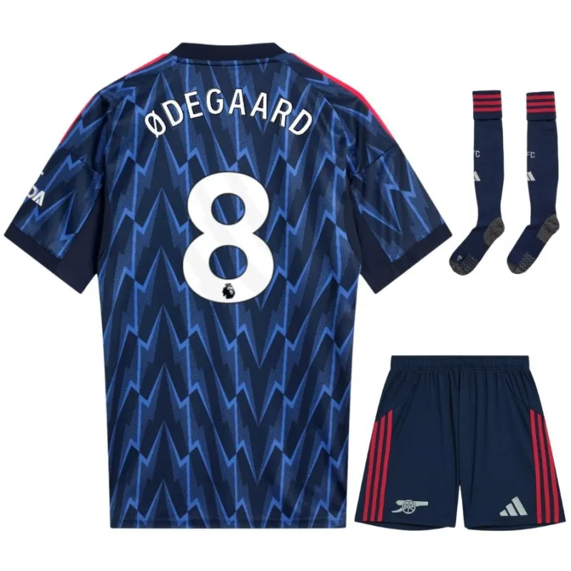 Set de maillot enfant à l'extérieur de ØDEGAARD pour l'Arsenal 2025/26 - Bleu