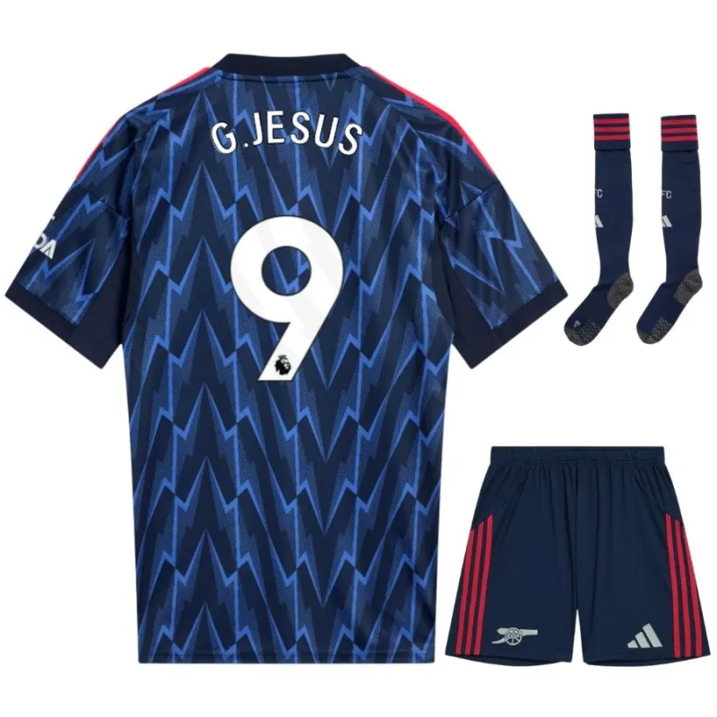 Set de maillot enfant à l'extérieur de G.JESUS pour l'Arsenal 2025/26 - Bleu
