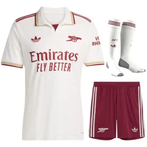 Arsenal 2025/26 Conjunto de camiseta tercera para niños - Blanca