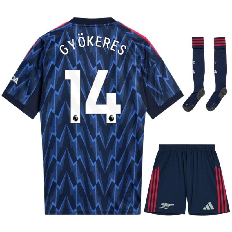 Set de camiseta infantil fuera de casa de GYOKERES del Arsenal 2025/26 - Azul